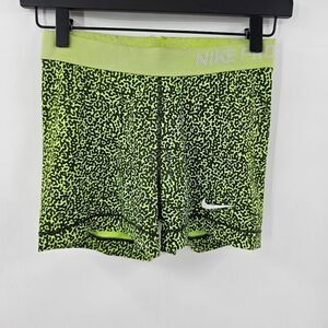 Nike pro spandex shorts medium green black speckles sports gym workout running